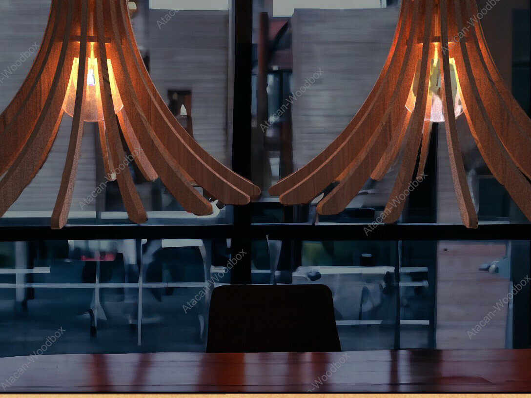 Σετ των 2 Intra απο ξύλο plywood  Χρώμα wenge 3mm-4mm πάχος - Πρότυπο DIY ξύλινο κρεμαστό φωτιστικό - Laser Δίασταση 4x4 cm INTRAFABR-107144198