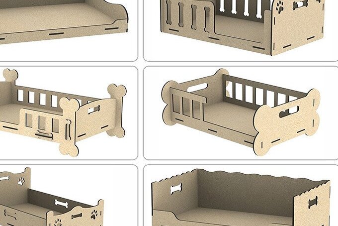 Intra απο ξύλο plywood  Χρώμα wenge 3mm-4mm πάχος - Κρεβάτι σκύλου Δίασταση 30x20 cm INTRAFABR-110438027