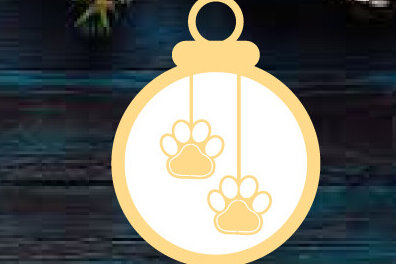 Σετ των 2 Intra απο ξύλο plywood  Χρώμα wenge 3mm-4mm πάχος - Χριστουγεννιάτικο στολίδι σκύλου ό λέιζερ τοίχου Δίασταση 6x6 cm INTRAFABR-122810288