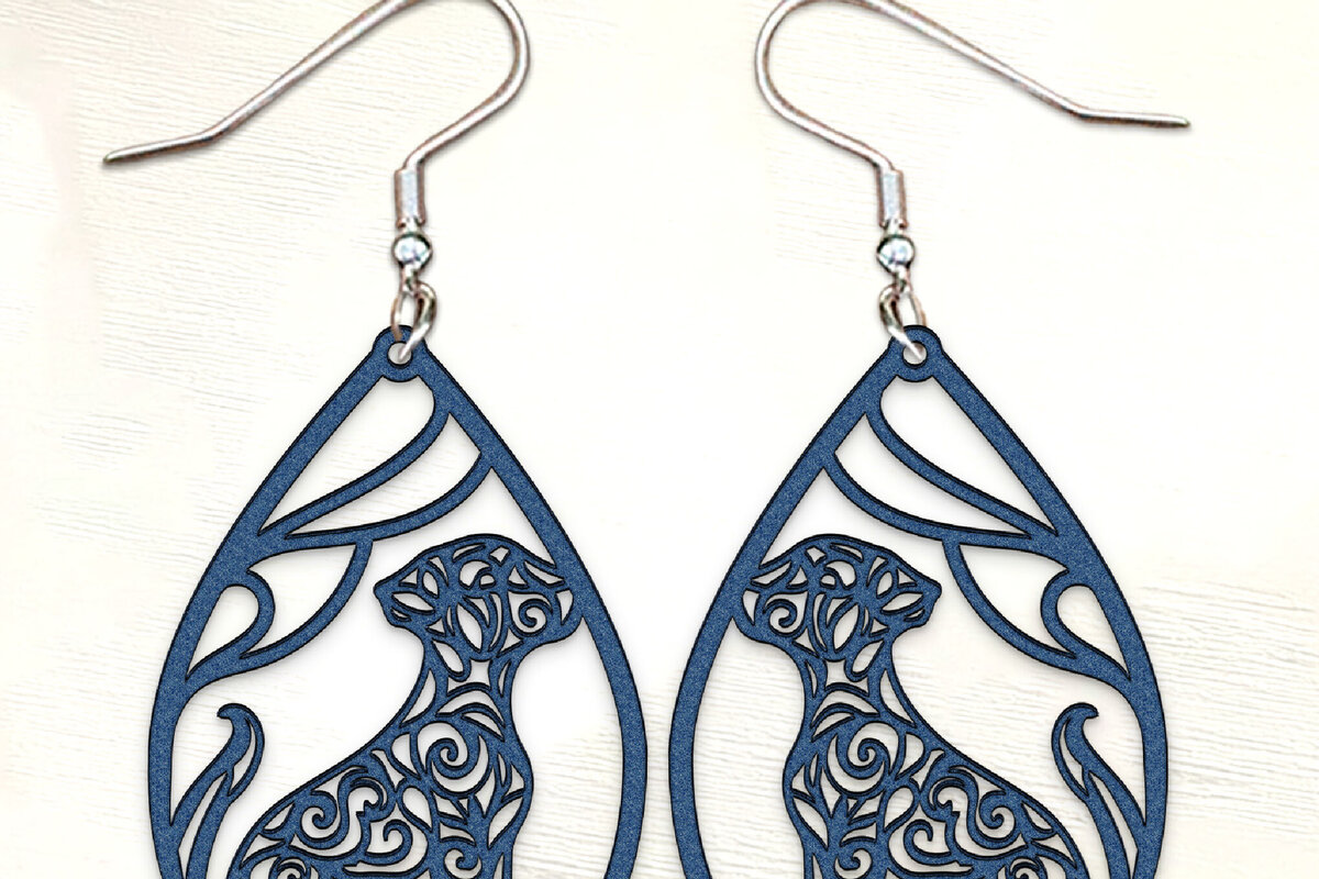 Σετ των 3 Intra απο ξύλο plywood  Χρώμα wenge 3mm-4mm πάχος - Σκουλαρίκια σκυλιών . Σιλουέτα σκύλου Δίασταση 3x3 cm INTRAFABR-109928812