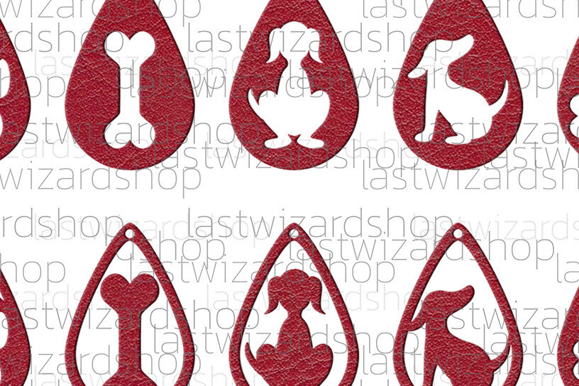 Σετ των 3 Intra απο ξύλο plywood  Χρώμα wenge 3mm-4mm πάχος - Σκουλαρίκια σκυλιών , Σκουλαρίκια ζώων Δίασταση 3x3 cm INTRAFABR-120218034