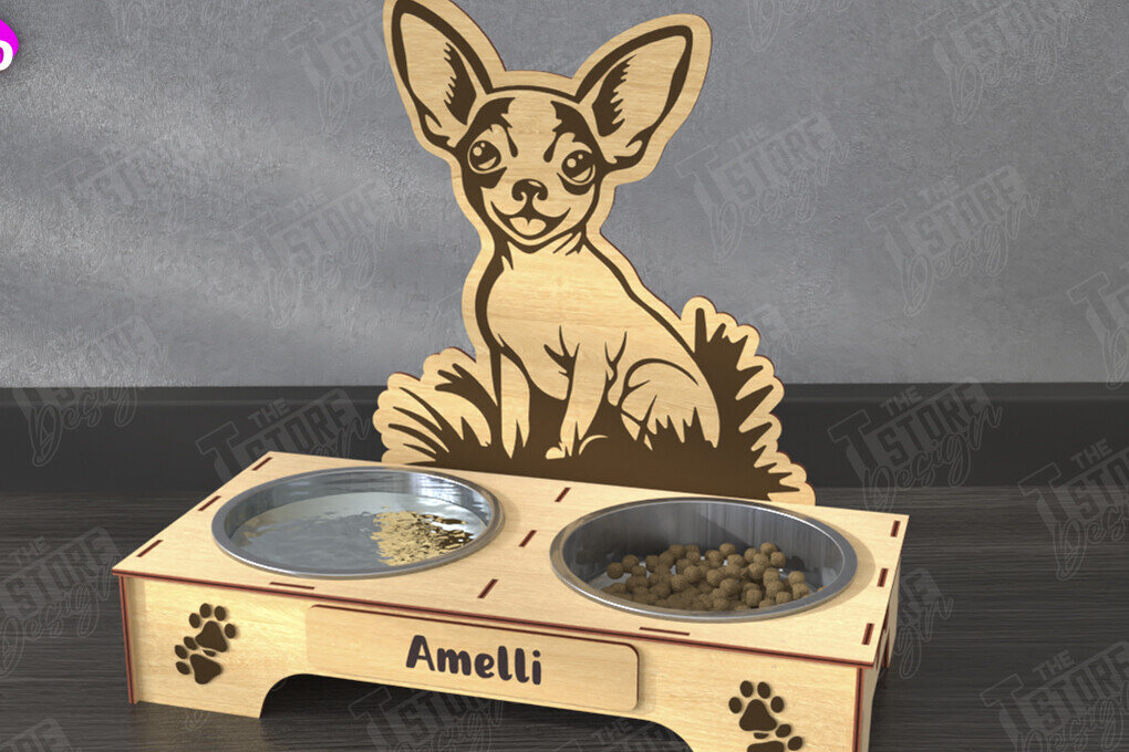 Intra απο ξύλο plywood  Χρώμα wenge 3mm-4mm πάχος - Βάση μπολ τροφής για σκύλους | Θήκη για μπολ φαγητού Δίασταση 20x20 cm INTRAFABR-42922108