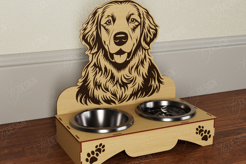 Intra απο ξύλο plywood  Χρώμα wenge 3mm-4mm πάχος - Βάση μπολ τροφής για σκύλους | Θήκη για μπολ φαγητού Δίασταση 30x20 cm INTRAFABR-72988646