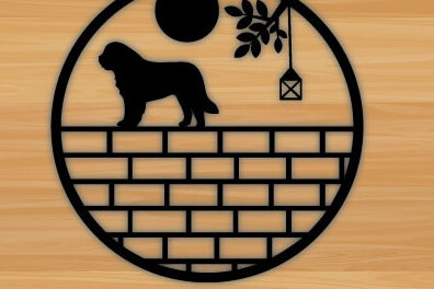 Intra απο ξύλο plywood  Χρώμα wenge 3mm-4mm πάχος - ός τοίχος με λίμα κοπής με λέιζερ σκύλου Δίασταση 40x50 cm INTRAFABR-100839511