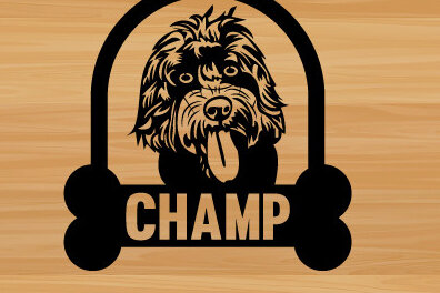 Intra απο ξύλο plywood  Χρώμα wenge 3mm-4mm πάχος - Λίμα με λέιζερ κοπής σκύλου διακόσμηση τοίχου Δίασταση 40x50 cm INTRAFABR-98642566