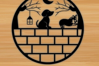 Intra απο ξύλο plywood  Χρώμα wenge 3mm-4mm πάχος - Dog Laser διακόσμηση τοίχου με λέιζερ Δίασταση 40x50 cm INTRAFABR-122457287