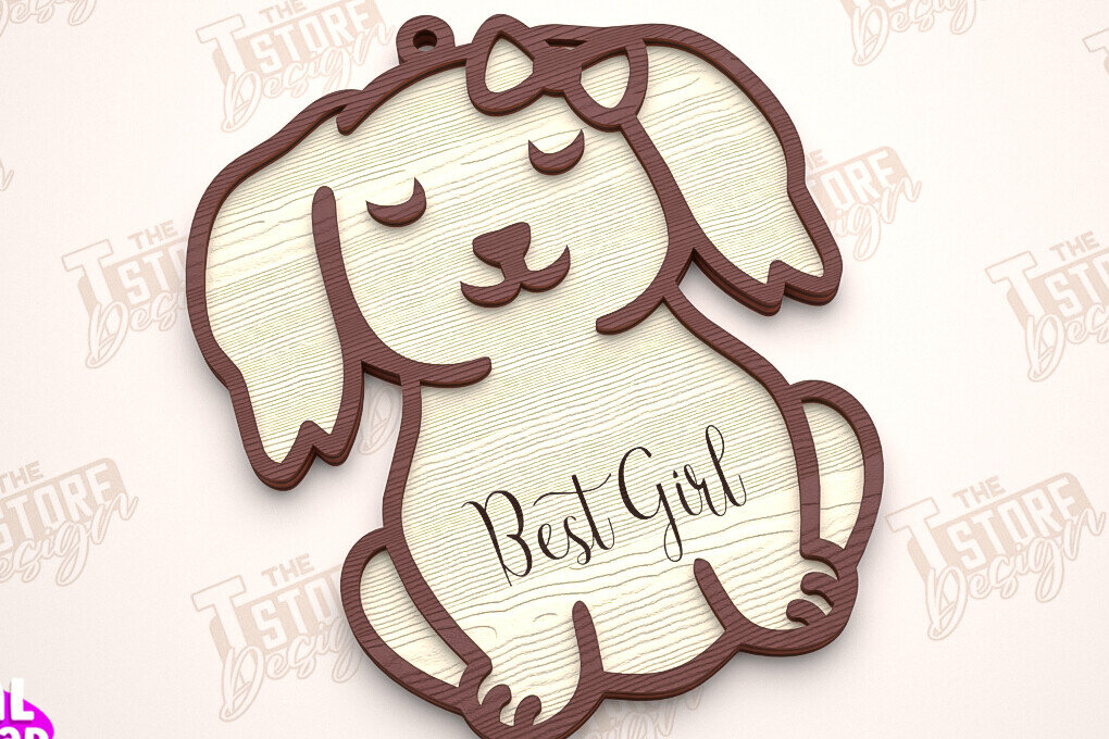 Σετ των 2 Intra απο ξύλο plywood  Χρώμα wenge 3mm-4mm πάχος - Στολίδι Μνήμης Σκύλου | Σκύλος Άγγελος | CNC Δίασταση 6x6 cm INTRAFABR-101963641