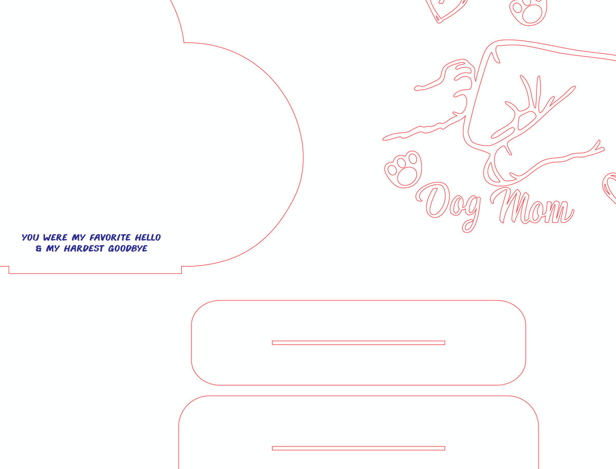 Σετ των 2 Intra απο ξύλο plywood  Χρώμα wenge 3mm-4mm πάχος - Σύμβολο καρδιάς μαμάς σκύλου Δίασταση 20x20 cm INTRAFABR-122134457