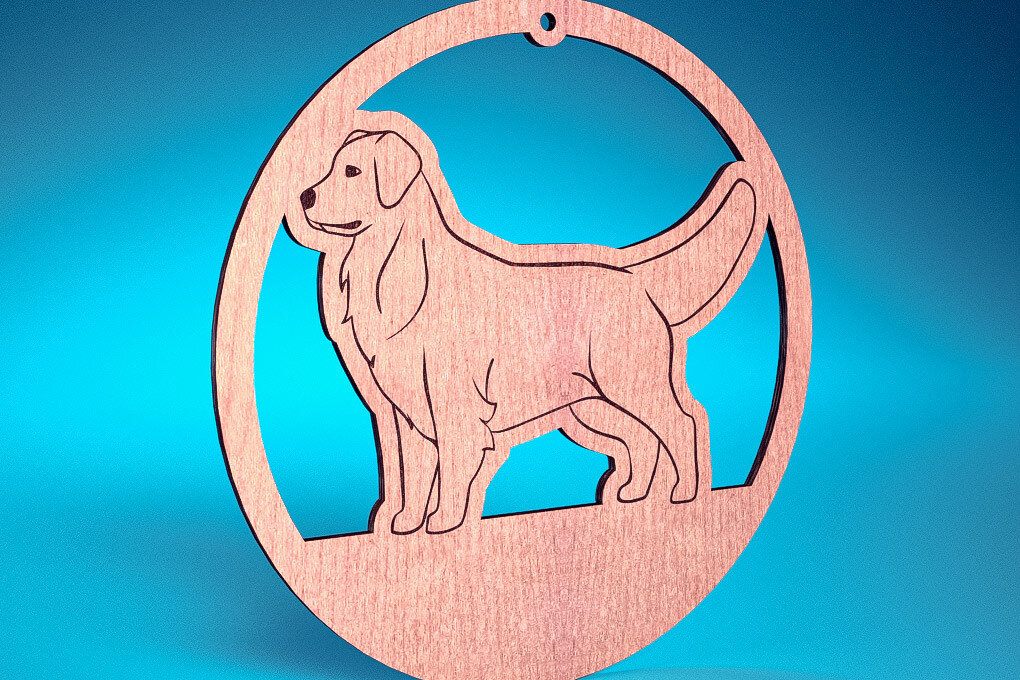 Σετ των 2 Intra απο ξύλο plywood  Χρώμα wenge 3mm-4mm πάχος - Στολίδι σκύλου με λέιζερ | Λέιζερ σκύλου Δίασταση 6x6 cm INTRAFABR-94321651