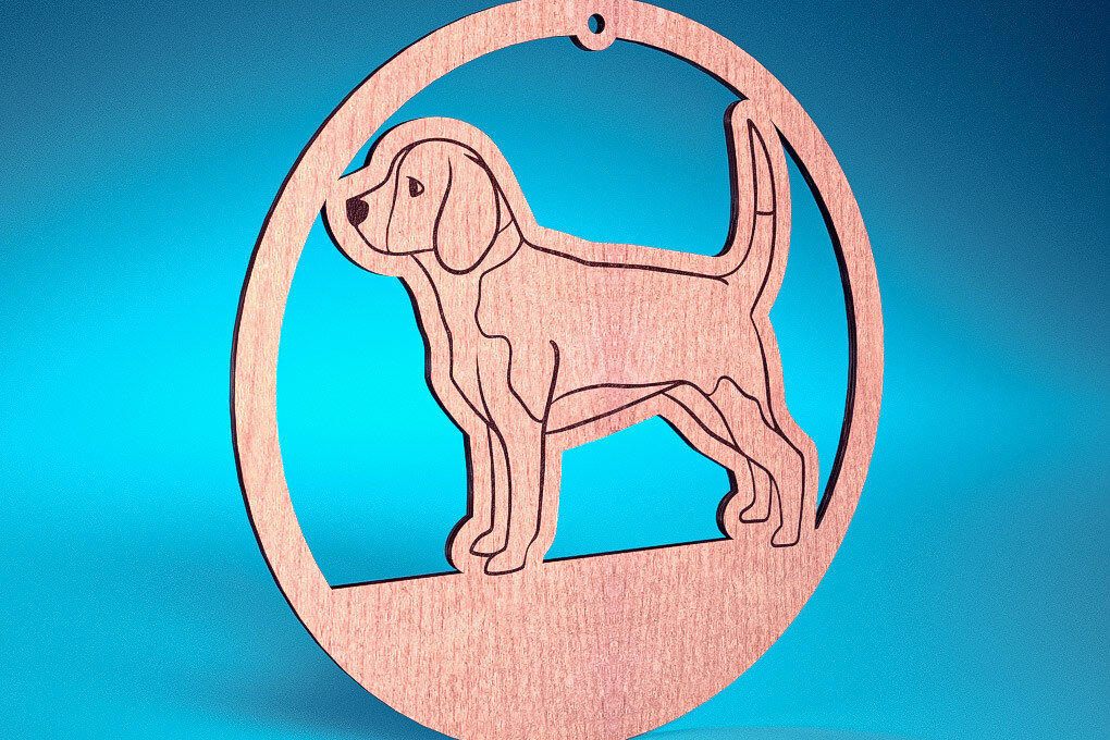 Σετ των 2 Intra απο ξύλο plywood  Χρώμα wenge 3mm-4mm πάχος - Στολίδι σκύλου με λέιζερ | Λέιζερ σκύλου Δίασταση 6x6 cm INTRAFABR-94321709