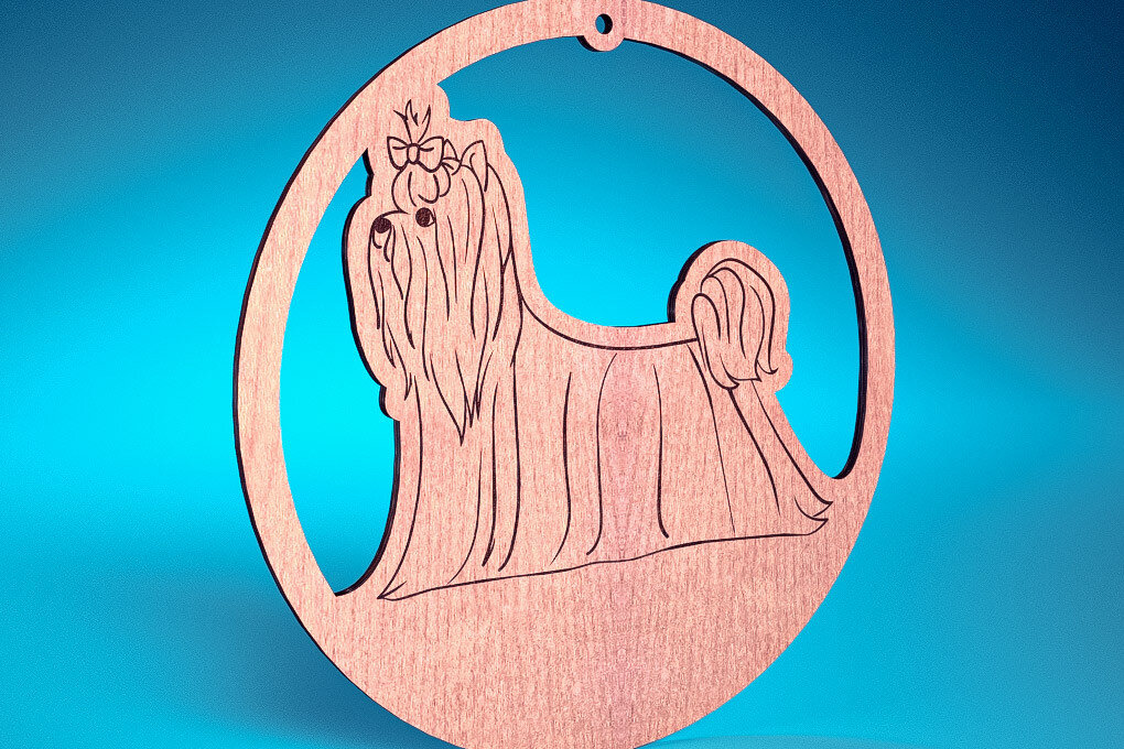 Σετ των 2 Intra απο ξύλο plywood  Χρώμα wenge 3mm-4mm πάχος - Στολίδι σκύλου με λέιζερ | Λέιζερ σκύλου Δίασταση 6x6 cm INTRAFABR-94323807