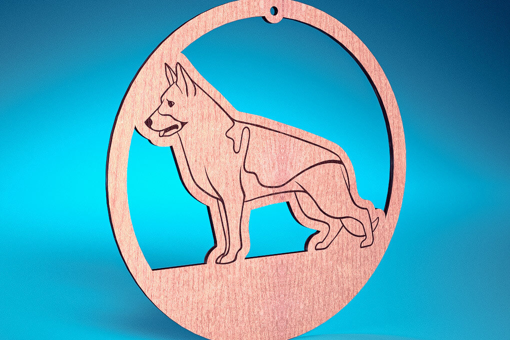 Σετ των 2 Intra απο ξύλο plywood  Χρώμα wenge 3mm-4mm πάχος - Στολίδι σκύλου με λέιζερ | Λέιζερ σκύλου Δίασταση 6x6 cm INTRAFABR-98724833