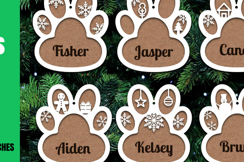 Σετ των 2 Intra απο ξύλο plywood  Χρώμα wenge 3mm-4mm πάχος - Στολίδι σκύλου Προσωποποιημένο Δίασταση 8x4 cm INTRAFABR-117644306