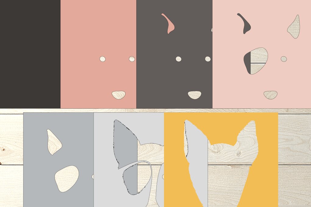 Intra απο ξύλο plywood  Χρώμα wenge 3mm-4mm πάχος - Dog Papercutting , Dog , Dog Vector Δίασταση 25x25 cm INTRAFABR-123623933