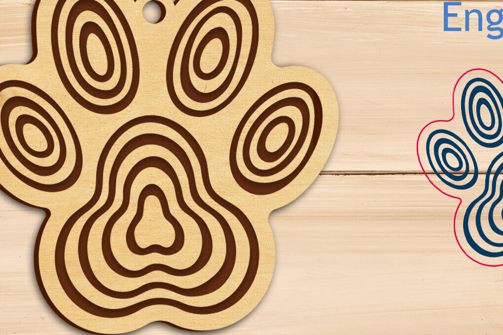 Σετ των 3 Intra απο ξύλο plywood  Χρώμα wenge 3mm-4mm πάχος - με μπρελόκ για σκύλους Δίασταση 2x2 cm INTRAFABR-104535492