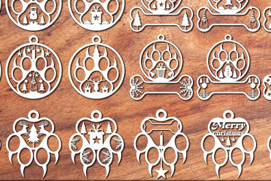 Intra απο ξύλο plywood  Χρώμα wenge 3mm-4mm πάχος - Δέσμη κοπής λέιζερ ποδιών σκύλου Δίασταση 30x20 cm INTRAFABR-104535514