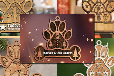 Intra απο ξύλο plywood  Χρώμα wenge 3mm-4mm πάχος - Δέσμη κοπής λέιζερ ποδιών σκύλου Δίασταση 30x20 cm INTRAFABR-104535480