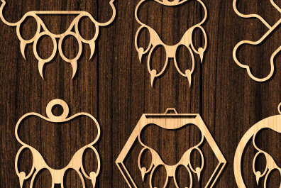 Intra απο ξύλο plywood  Χρώμα wenge 3mm-4mm πάχος - Δέσμη κοπής λέιζερ ποδιών σκύλου Δίασταση 30x20 cm INTRAFABR-94069881