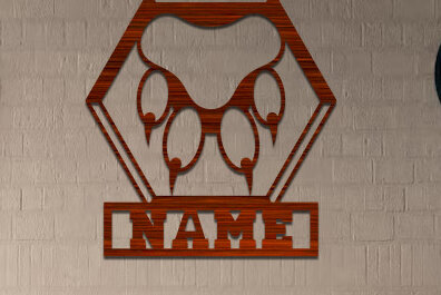 Intra απο ξύλο plywood  Χρώμα wenge 3mm-4mm πάχος - Σήμα ονόματος ποδιού σκύλου Δίασταση 30x20 cm INTRAFABR-101689127