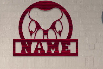 Intra απο ξύλο plywood  Χρώμα wenge 3mm-4mm πάχος - Σήμα ονόματος ποδιού σκύλου Δίασταση 30x20 cm INTRAFABR-92148719