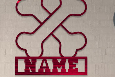 Intra απο ξύλο plywood  Χρώμα wenge 3mm-4mm πάχος - Σήμα ονόματος ποδιού σκύλου Δίασταση 30x20 cm INTRAFABR-112120212