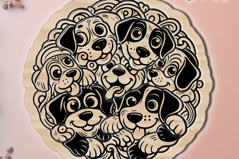 Intra απο ξύλο plywood  Χρώμα wenge 3mm-4mm πάχος - κοπής με λέιζερ για σκύλους για παιδιά Δίασταση 30x20 cm INTRAFABR-24884429