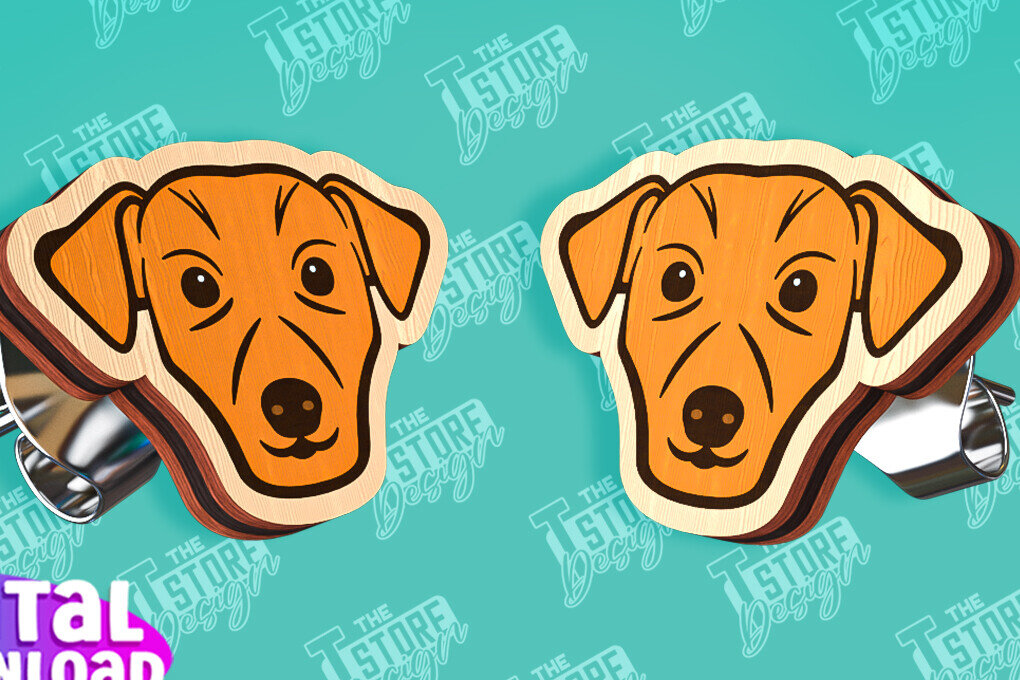 Σετ των 3 Intra απο ξύλο plywood  Χρώμα wenge 3mm-4mm πάχος - Πρότυπα κοπής με λέιζερ σκουλαρίκια με καρφιά σκύλου Δίασταση 3x3 cm INTRAFABR-97919408