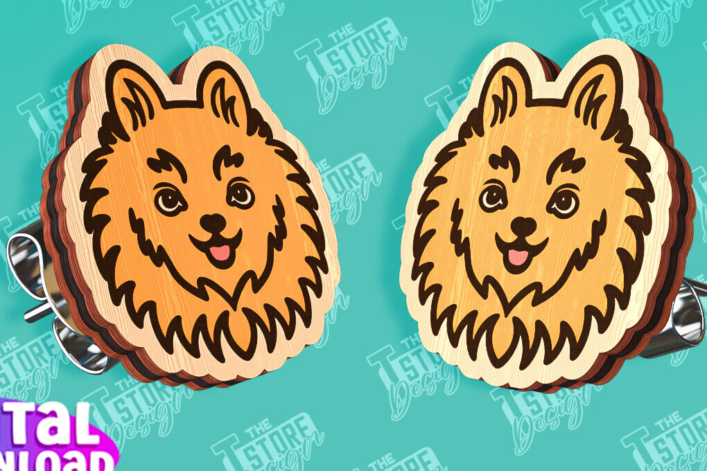 Σετ των 3 Intra απο ξύλο plywood  Χρώμα wenge 3mm-4mm πάχος - Πρότυπα κοπής με λέιζερ σκουλαρίκια με καρφιά σκύλου Δίασταση 3x3 cm INTRAFABR-97800803