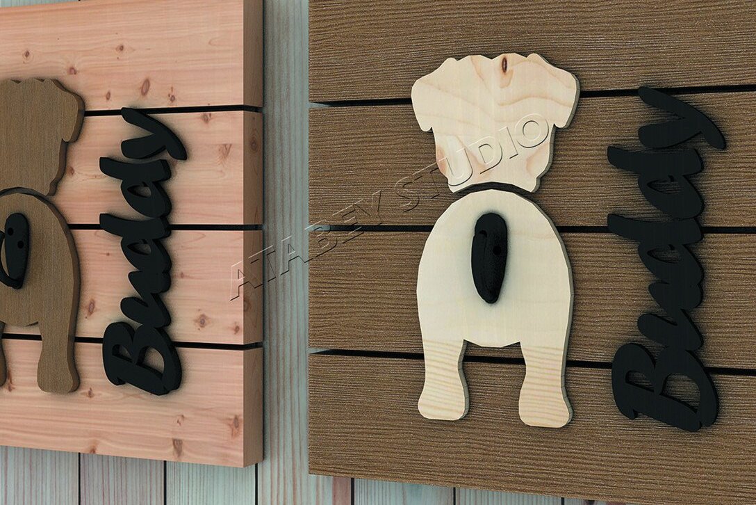 Intra απο ξύλο plywood  Χρώμα wenge 3mm-4mm πάχος - Κρεμάστρα τοίχου σκύλου Δίασταση 20x20 cm INTRAFABR-90816597