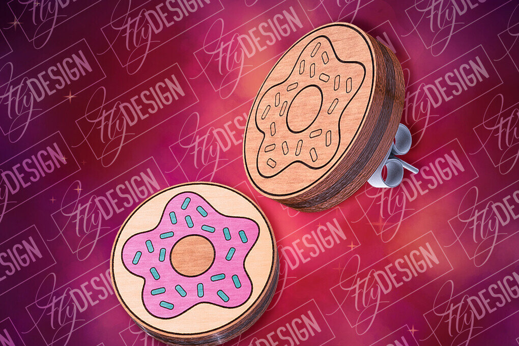 Σετ των 3 Intra απο ξύλο plywood  Χρώμα wenge 3mm-4mm πάχος - Σκουλαρίκια με λουκουμάκια με λέιζερ | CNC Δίασταση 3x3 cm INTRAFABR-120013593