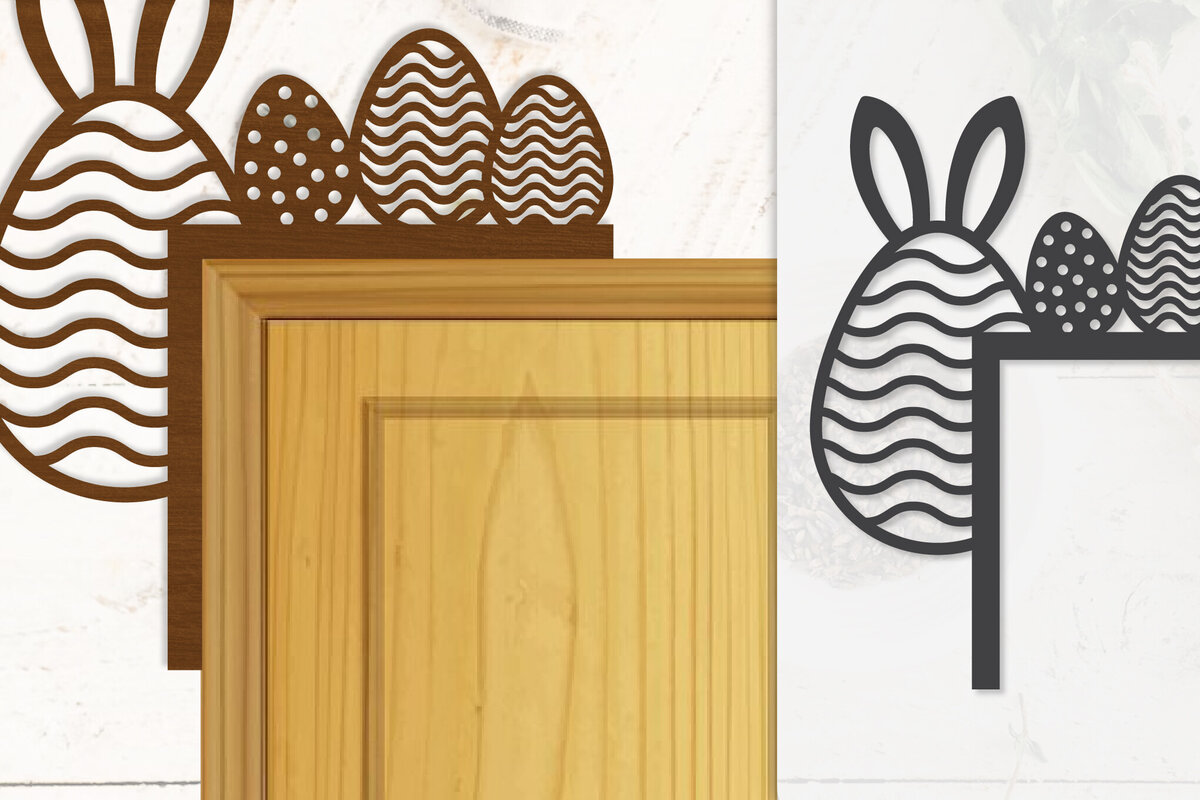 Intra απο ξύλο plywood  Χρώμα wenge 3mm-4mm πάχος - Γωνία πόρτας Καλό Πασχαλινό Αυγό Lasercut Δίασταση 20x20 cm INTRAFABR-100454330