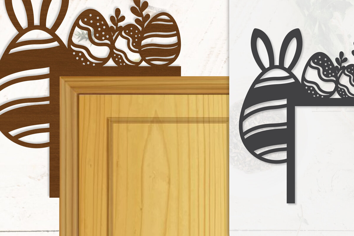 Intra απο ξύλο plywood  Χρώμα wenge 3mm-4mm πάχος - Γωνία πόρτας Καλό Πασχαλινό Αυγό Lasercut Δίασταση 20x20 cm INTRAFABR-100453146