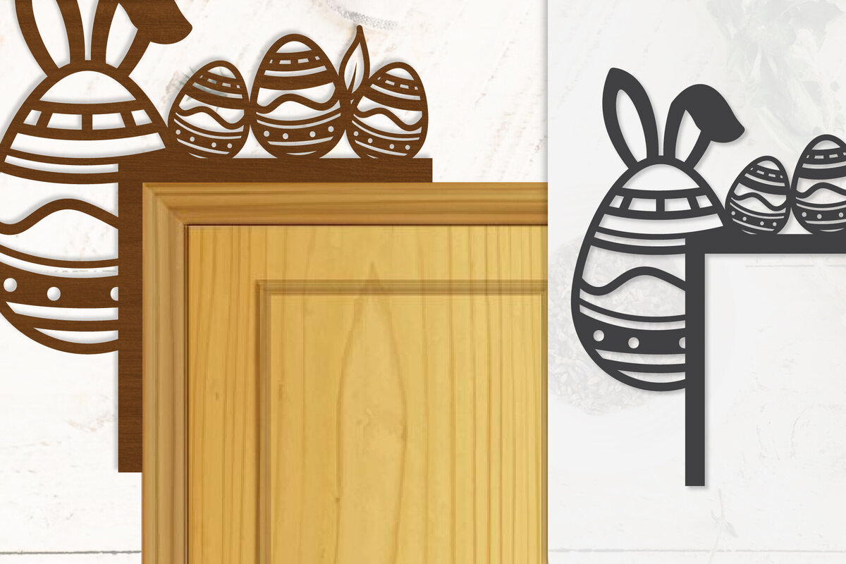 Intra απο ξύλο plywood  Χρώμα wenge 3mm-4mm πάχος - Γωνία πόρτας Καλό Πασχαλινό Αυγό Lasercut Δίασταση 20x20 cm INTRAFABR-100453177