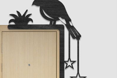 Intra απο ξύλο plywood  Χρώμα wenge 3mm-4mm πάχος - Γωνιακή πόρτα Δίασταση 40x50 cm INTRAFABR-77836540