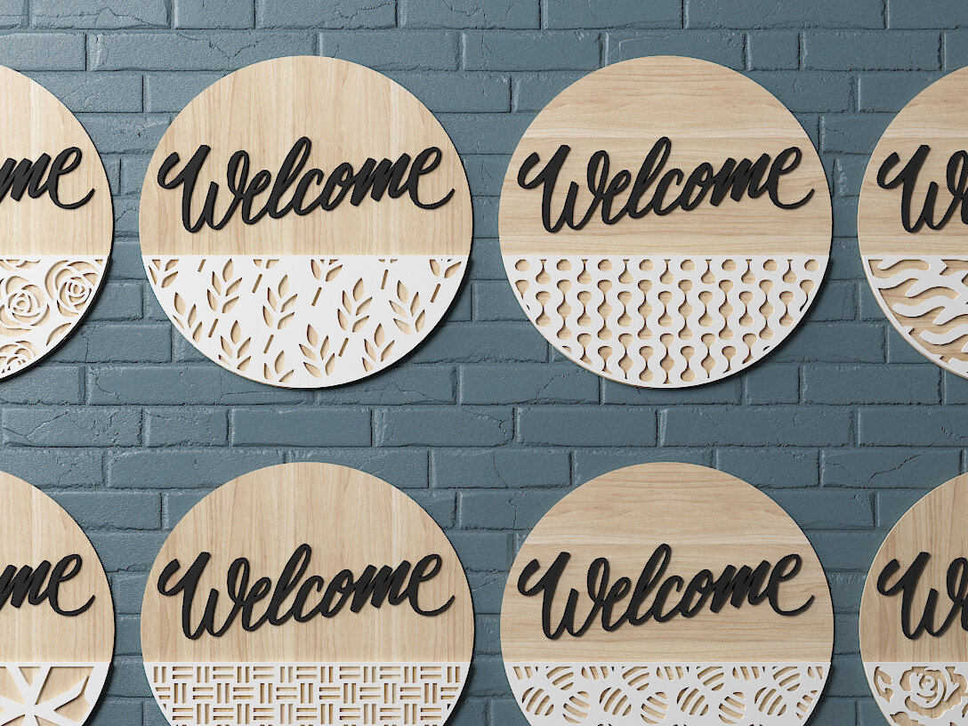 Intra απο ξύλο plywood  Χρώμα wenge 3mm-4mm πάχος - Κρεμάστρα πόρτας Bundle / με λέιζερ Δίασταση 30x20 cm INTRAFABR-34284306