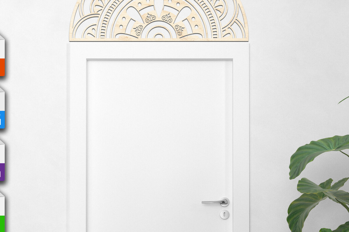 Intra απο ξύλο plywood  Χρώμα wenge 3mm-4mm πάχος - Πόρτα Mandala V1 Δίασταση 30x30 cm INTRAFABR-33978660