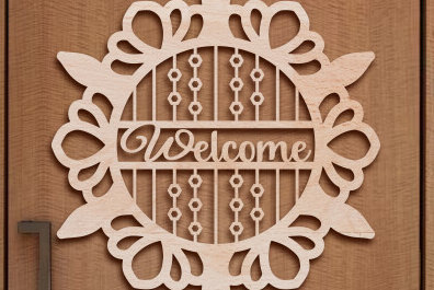 Intra απο ξύλο plywood  Χρώμα wenge 3mm-4mm πάχος - Σήμα υποδοχής πόρτας . Δίασταση 30x30 cm INTRAFABR-34540536