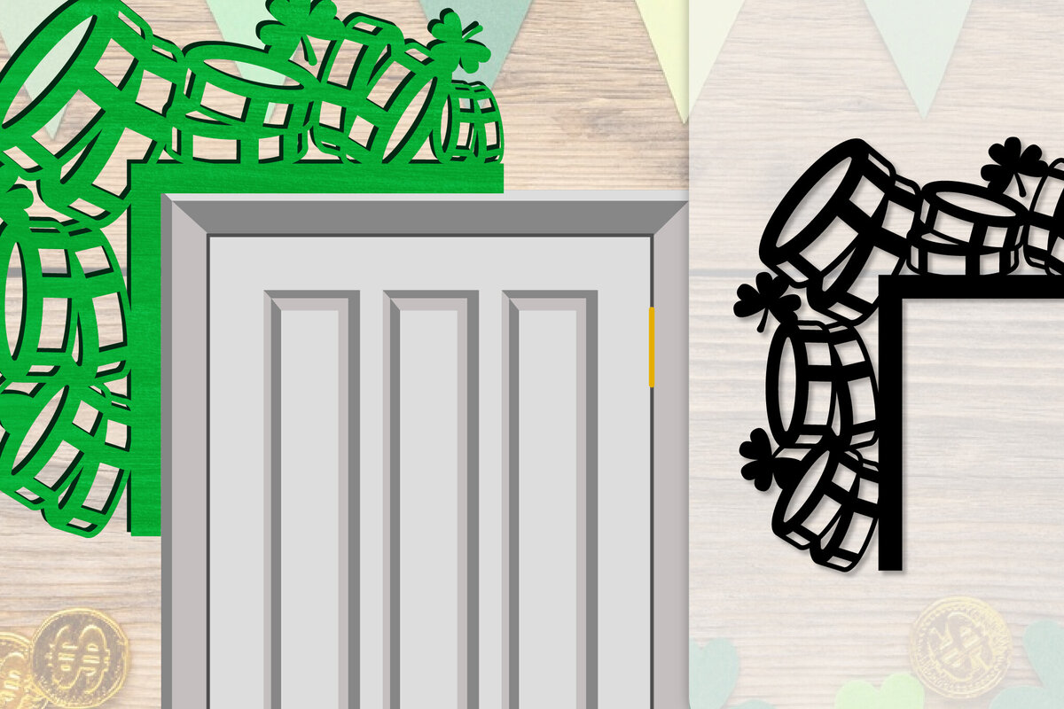 Intra απο ξύλο plywood  Χρώμα wenge 3mm-4mm πάχος - Dorr Corner St Patrick's Day Lasercut Δίασταση 20x20 cm INTRAFABR-100651145