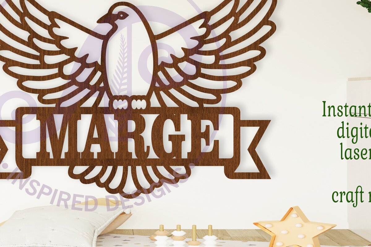 Intra απο ξύλο plywood  Χρώμα wenge 3mm-4mm πάχος - κοπής λέιζερ Sign Dove Name Δίασταση 30x20 cm INTRAFABR-48430292