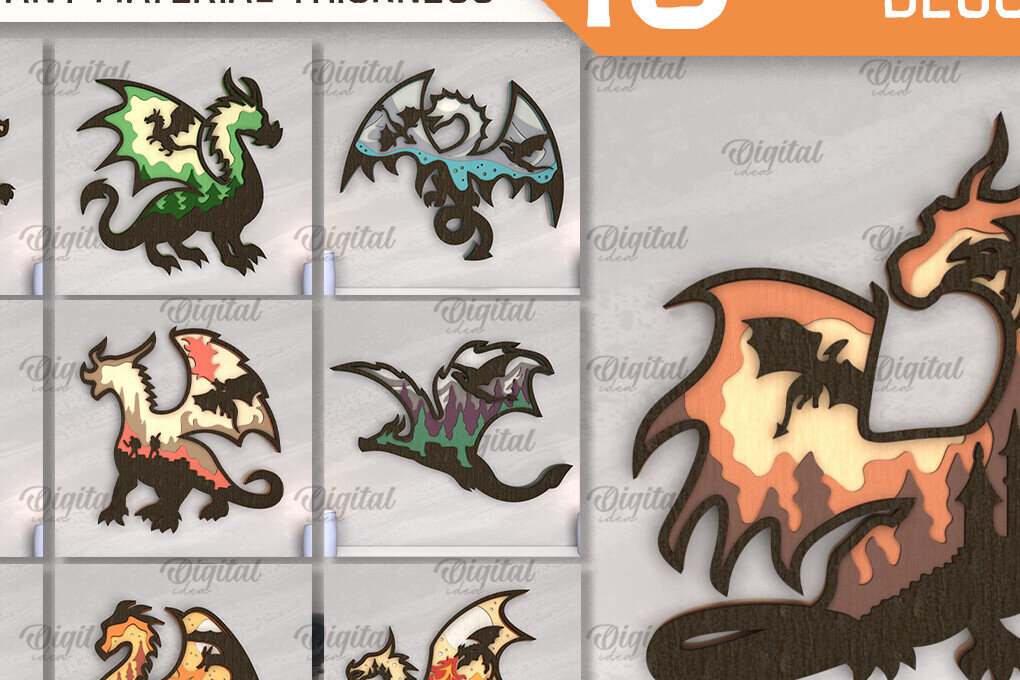 Intra απο ξύλο plywood  Χρώμα wenge 3mm-4mm πάχος - Δέσμη κοπής με λέιζερ Decor με στρώσεις Dragon Δίασταση 30x20 cm INTRAFABR-108223606