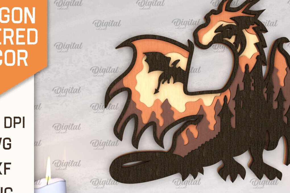 Intra απο ξύλο plywood  Χρώμα wenge 3mm-4mm πάχος - Dragon Layered Decor με λέιζερ Δίασταση 30x20 cm INTRAFABR-108223596