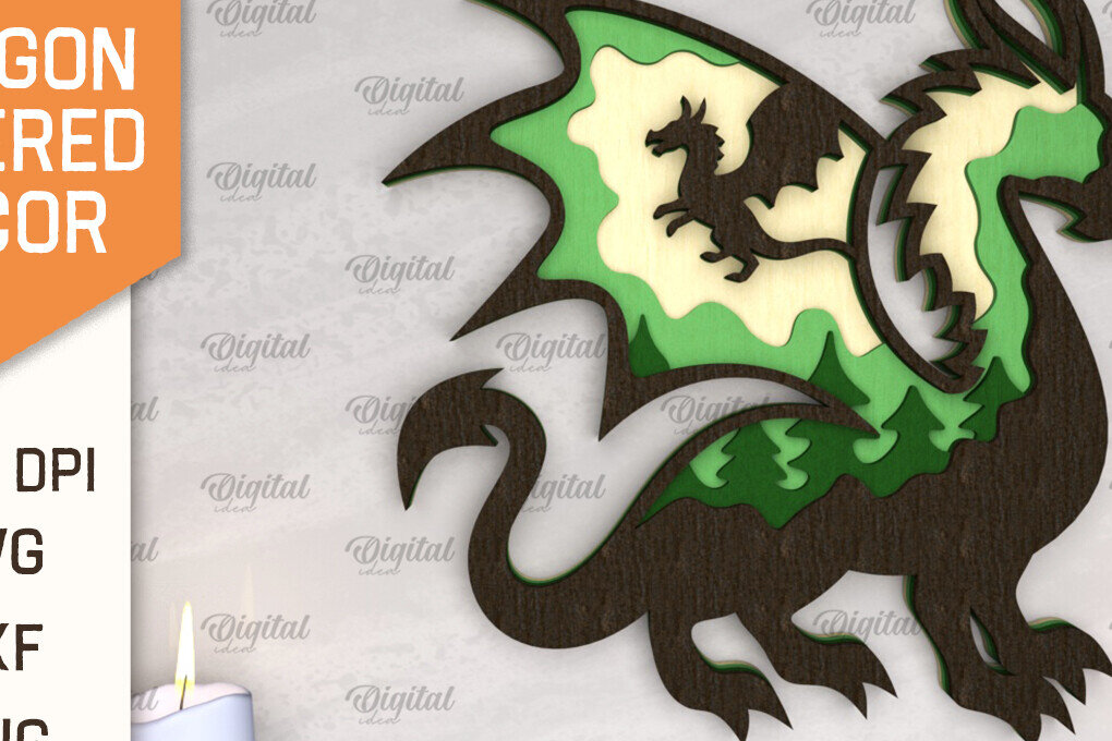 Intra απο ξύλο plywood  Χρώμα wenge 3mm-4mm πάχος - Dragon Layered Decor με λέιζερ Δίασταση 30x20 cm INTRAFABR-90818624