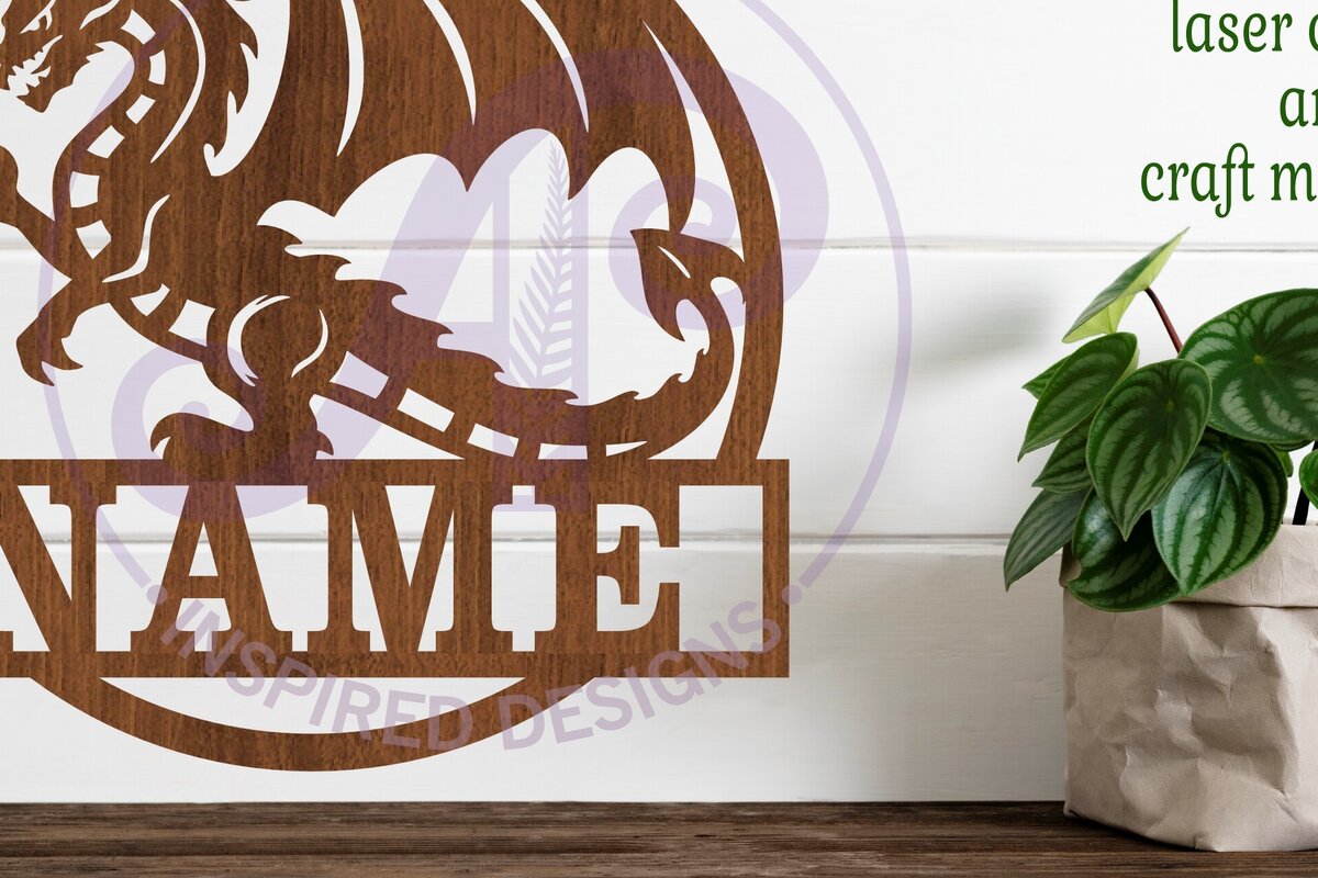 Intra απο ξύλο plywood  Χρώμα wenge 3mm-4mm πάχος - Dragon Name Sign Design Te Δίασταση 30x20 cm INTRAFABR-81749025