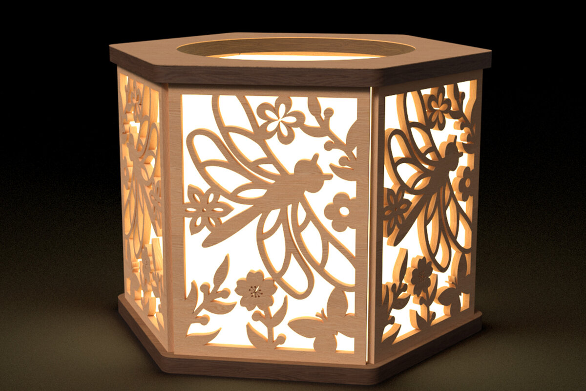 Intra απο ξύλο plywood  Χρώμα wenge 3mm-4mm πάχος - Κεριοφόρος Dragonfly Δίασταση 30x20 cm INTRAFABR-39682844