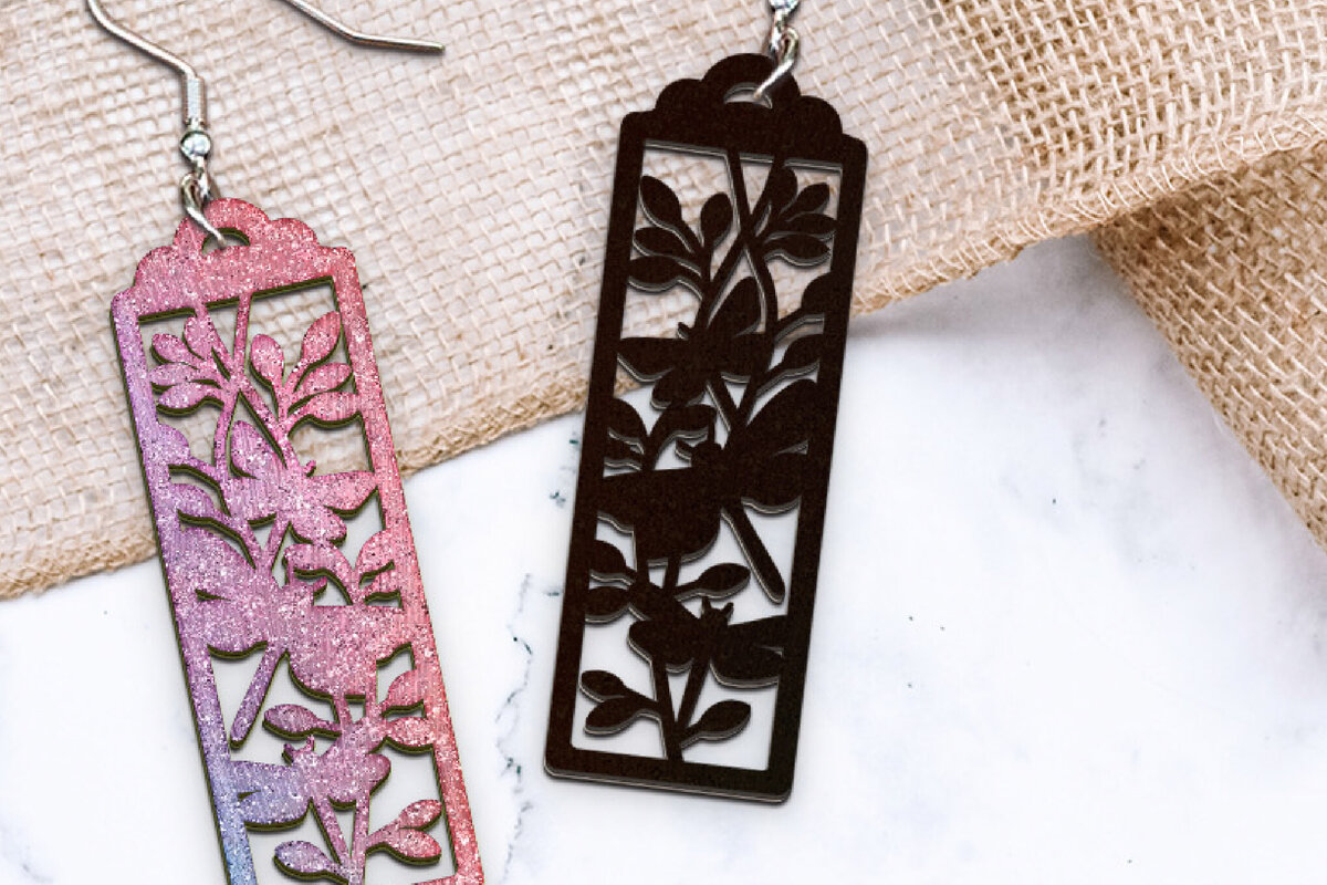 Σετ των 3 Intra απο ξύλο plywood  Χρώμα wenge 3mm-4mm πάχος - Σκουλαρίκια Dragonfly . Δίασταση 3x3 cm INTRAFABR-48841513