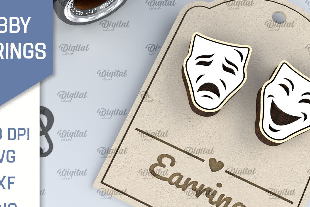 Σετ των 3 Intra απο ξύλο plywood  Χρώμα wenge 3mm-4mm πάχος - Δράμα Σκουλαρίκια Design Δίασταση 3x3 cm INTRAFABR-102528377