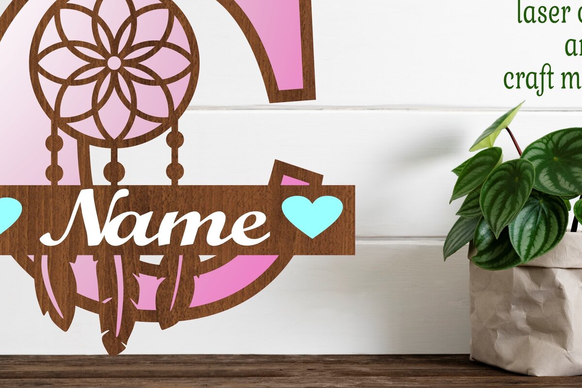 Intra απο ξύλο plywood  Χρώμα wenge 3mm-4mm πάχος - Ονειροπαγίδα Monogram Letter C Cut Δίασταση 20x20 cm INTRAFABR-106383148