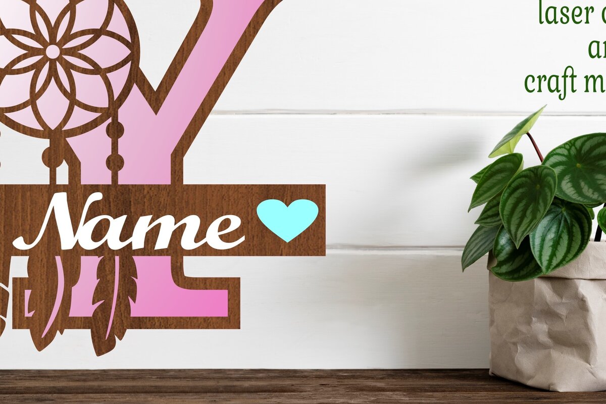 Intra απο ξύλο plywood  Χρώμα wenge 3mm-4mm πάχος - Ονειροπαγίδα Monogram Letter Y Cut Δίασταση 20x20 cm INTRAFABR-108444105