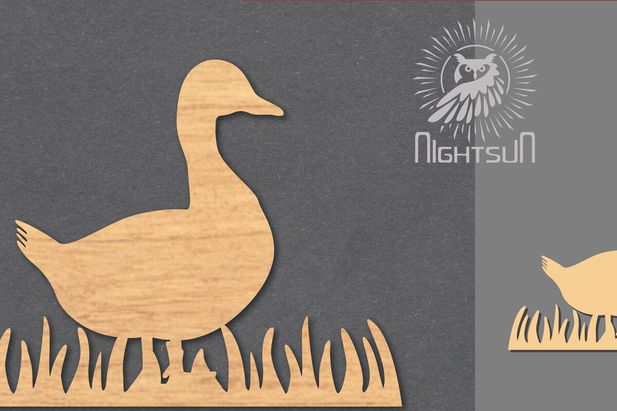 Intra απο ξύλο plywood  Χρώμα wenge 3mm-4mm πάχος - Διακόσμηση κοπής με λέιζερ πάπιας Δίασταση 20x20 cm INTRAFABR-41308845