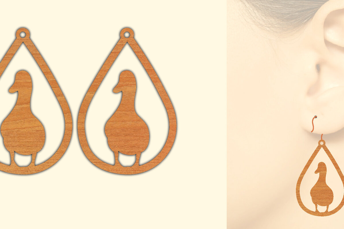 Σετ των 3 Intra απο ξύλο plywood  Χρώμα wenge 3mm-4mm πάχος - Ξύλινα σκουλαρίκια πάπιας κοπής με λέιζερ Δίασταση 3x3 cm INTRAFABR-41117459